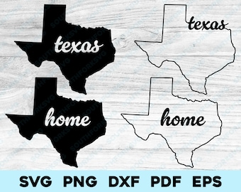 Texas State Outline + Silhouette Script Bundle | svg png dxf eps pdf | vector graphic design cut print dye sub laser cnc digital files