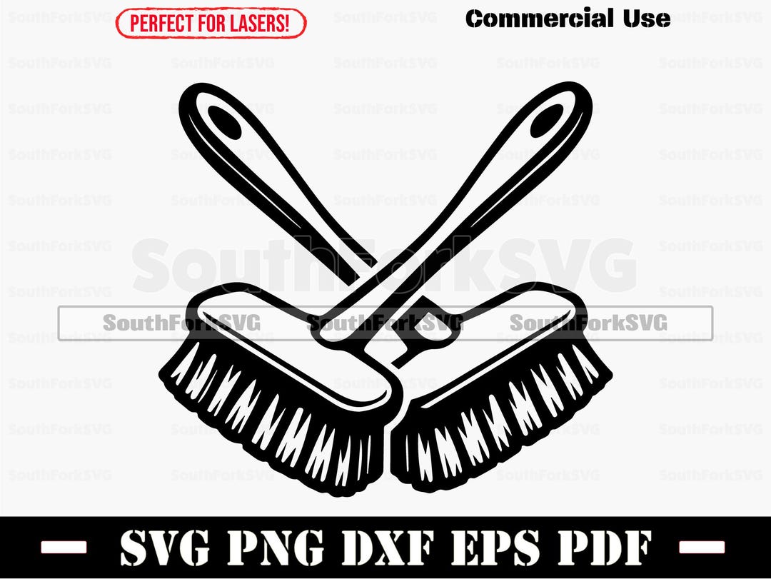 Crossed Scrub Brushes Svg Png Dxf Pdf Eps | Cut Print Laser Digital ...