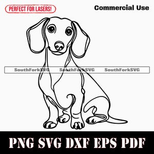 Dachshund Dog Minimal Line Art svg png dxf eps pdf | vector graphic cut file laser clip art | instant digital download commercial use