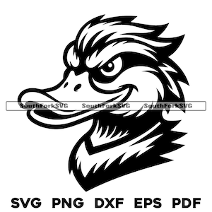 Duck Head Middle High School Sports Team Mascot  | svg png dxf eps pdf | vector graphics design cut print dye sub laser digital files