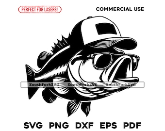 Largemouth Bass Trucker Hat svg png dxf eps pdf | vector graphic cut print dye sub laser engrave cnc digital files commercial use