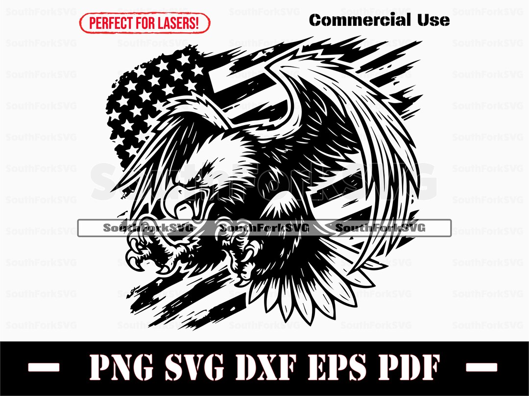 Bald Eagle American Flag Design Svg Png Dxf Eps Pdf | Vector Graphic ...