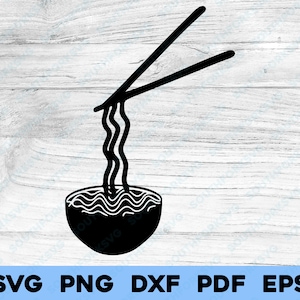 ラーメン丼 svg png dxf pdf eps シルエットカメオヌードル用カットファイル インスタントランチ丼 食べ物 料理 食通 文化 食事 お気に入りの料理