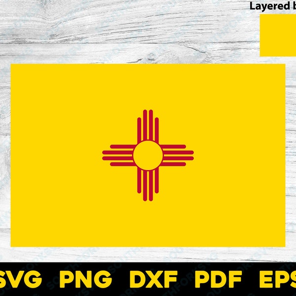 New Mexico State Flag svg png dxf eps pdf | layered by color vector graphic design cut print dye sub cnc laser engrave digital files