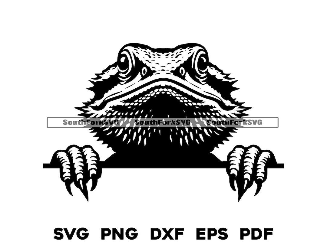 Peeking Bearded Dragon Head | Svg Png Dxf Eps Pdf | Vector Graphic Cut ...