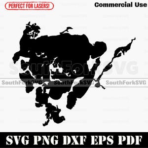Big Sandy Lake Minnesota Map Shape Silhouette svg png dxf pdf eps vector graphic design cut engraving laser file image  boat lake  house