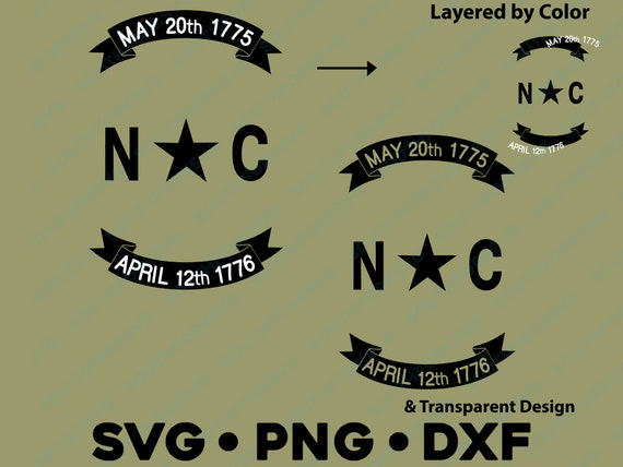 North Carolina State Flag Emblem Svg Png Dxf Vector Graphic | Etsy