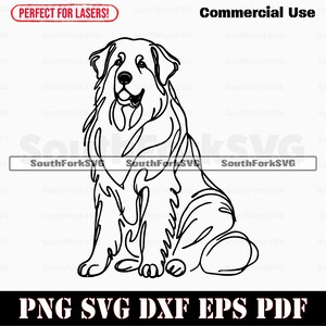 Pyrenäen-Hund Minimal Linie Art svg png dxf eps pdf | Vektorgrafik Datei Laser Clip Art schneiden | sofortiger digitaler Download kommerzielle Nutzung