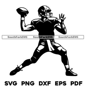 Fußballspieler Quarterback svg png dxf eps pdf | transparente Grafik Design Cut Print Dye Sub Laser Cnc Dateien Kommerzielle Nutzung