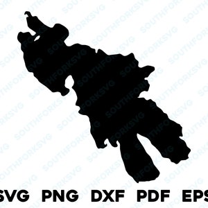 Chemo Pond Maine Mapa Forma Silueta Contorno svg png dxf pdf eps vector gráfico corte grabado archivo láser tinte sub imagen