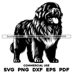 Neufundländer Stehend Design | svg png dxf eps pdf | Vektorgrafik Datei Laser Clip Art schneiden | sofortiger digitaler Download kommerzielle Nutzung