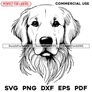 Arquivos de gravação a laser Golden Retriever svg png dxf eps pdf | design gráfico vetorial corte impressão corante sub arquivos digitais uso comercial