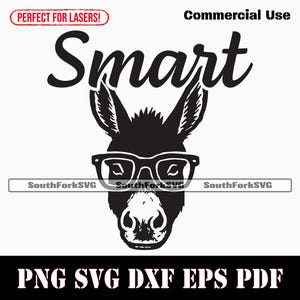 Smart Ass Retro Donkey Funny svg png dxf eps pdf | transparent vector graphic design cut print dye sub laser engrave files commercial use