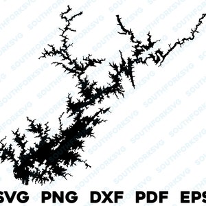 Lake Lanier, Georgia Karte Form Silhouette svg png dxf pdf eps Vektorgrafik