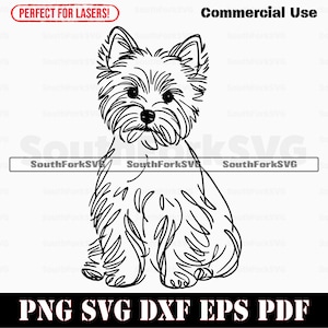Arte de linha de cão West Highland White Terrier | svg png dxf eps pdf | clip art de corte a laser de gráfico vetorial | download digital instantâneo para uso comercial