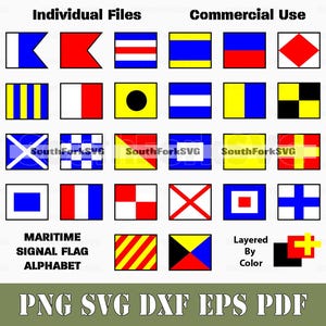 Drapeaux de signalisation maritime Alphabet RVB svg png dxf eps pdf | Conception de téléchargement numérique impression découpée sous-fichiers colorant usage commercial