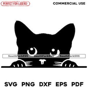 Korat Katze späht Design svg png dxf eps pdf | Vektorgrafik Datei Laser Clip Art schneiden | sofortiger digitaler Download kommerzielle Nutzung