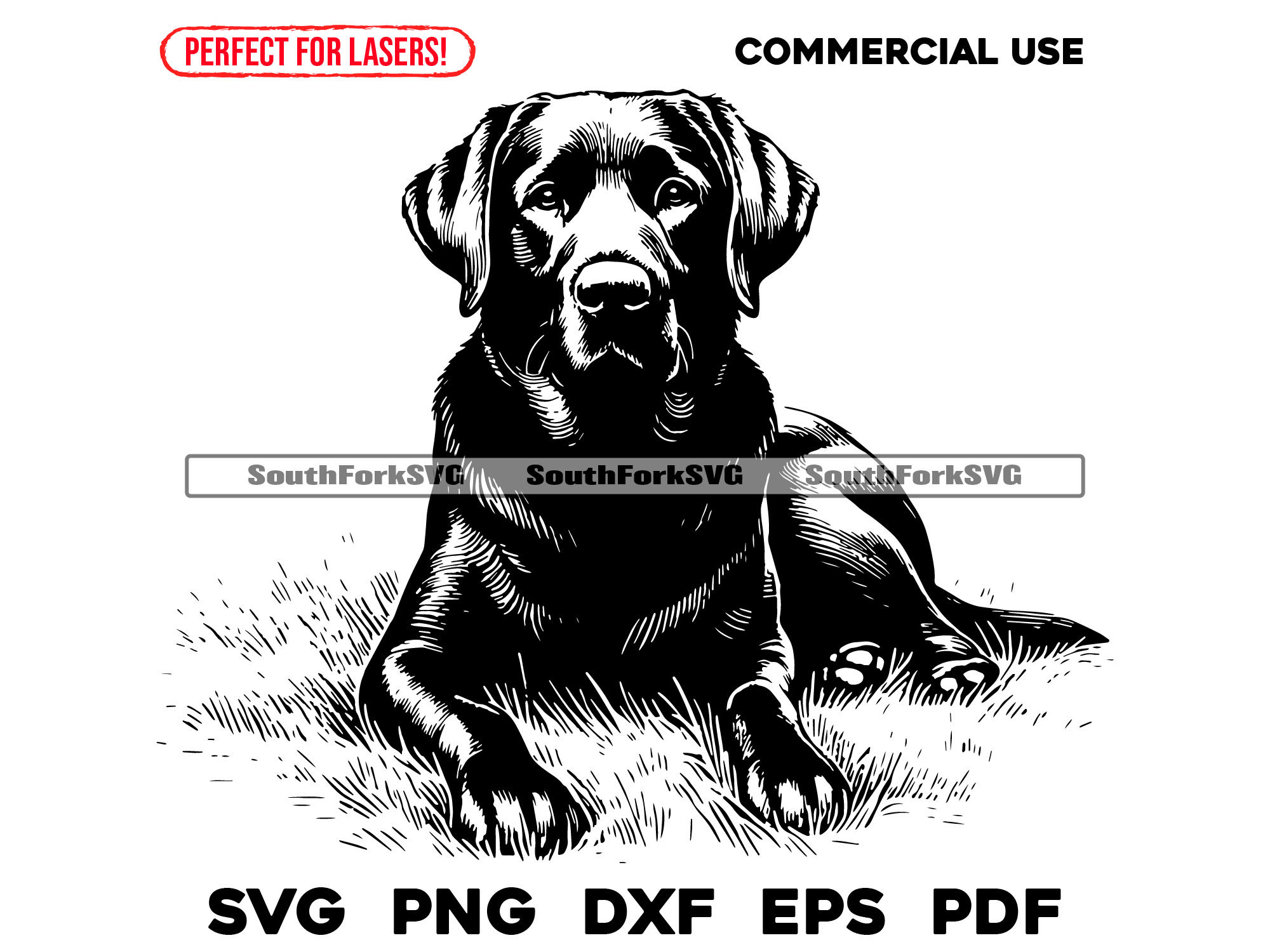 Laser Engrave File Black Labrador Retriever Svg Png Dxf Eps Pdf ...