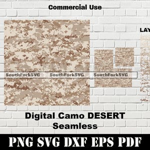 Desert Digital Camo 4 Color Seamless Pattern | svg png dxf eps pdf | vector graphic cut laser clip art instant download commercial use