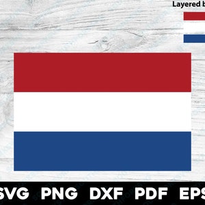 Bandera nacional de los Países Bajos / svg png dxf eps pdf / Capas por color diseño gráfico vectorial corte tinte de impresión sub cnc archivos láser