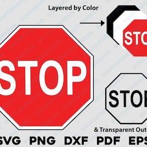 Stopbord logo symbool svg png dxf eps pdf gelaagd op kleur gesneden bestand silhouet verkeersbord straat rijden auto vervoer vectorafbeelding