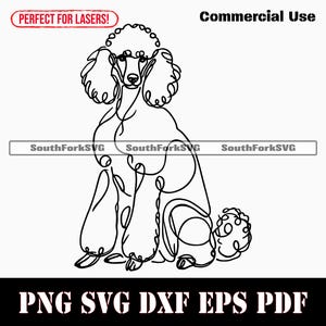 Pudel Hund Minimal Linie Art svg png dxf eps pdf | Vektorgrafik Datei Laser Clip Art schneiden | sofortiger digitaler Download kommerzielle Nutzung