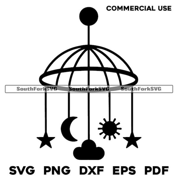 Baby Mobile svg png dxf eps pdf | vector graphic cut file laser clip art | instant digital download commercial use