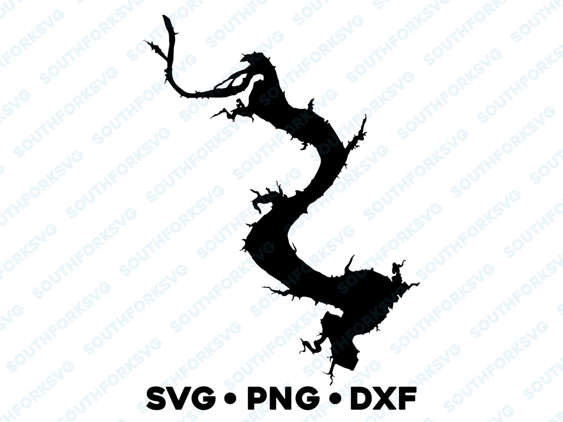 Lake Whitney Texas Map Shape Silhouette SVG PNG DXF Vector Etsy