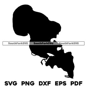 Lac La Belle Wisconsin carte forme Silhouette svg png dxf pdf eps conception graphique vectorielle coupe gravure fichier laser image maison