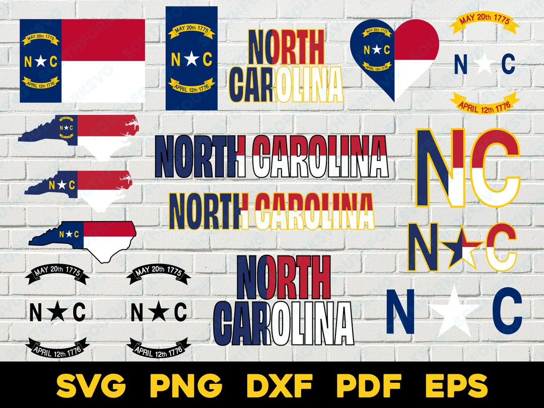 North Carolina State Flag Design Bundle | Svg Png Dxf Pdf Eps | Vector ...