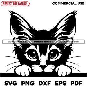 Chause Katze späht Design | svg png dxf eps pdf | Vektorgrafik Datei Laser Clip Art schneiden | sofortiger digitaler Download kommerzielle Nutzung