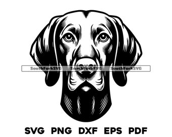 Vizsla Dog Head Design | svg png dxf eps pdf | vector graphic cut file laser clip art | instant digital download commercial use