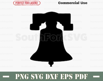 Liberty Bell Silhouette svg png dxf pdf eps | transparent vector graphic cut print dye sub laser digital files commercial use