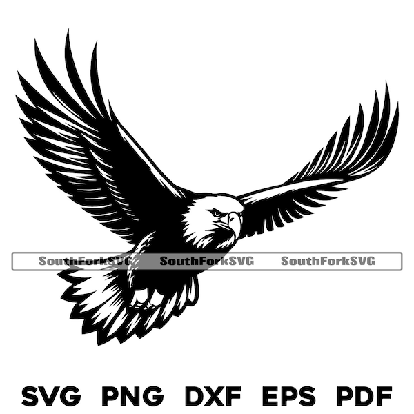 Fliegender Weißkopfseeadler Design-Dateien | svg png dxf eps pdf | Vektor Grafik Design geschnitten Druck Dye sub cnc Laser Dateien kommerzielle Nutzung