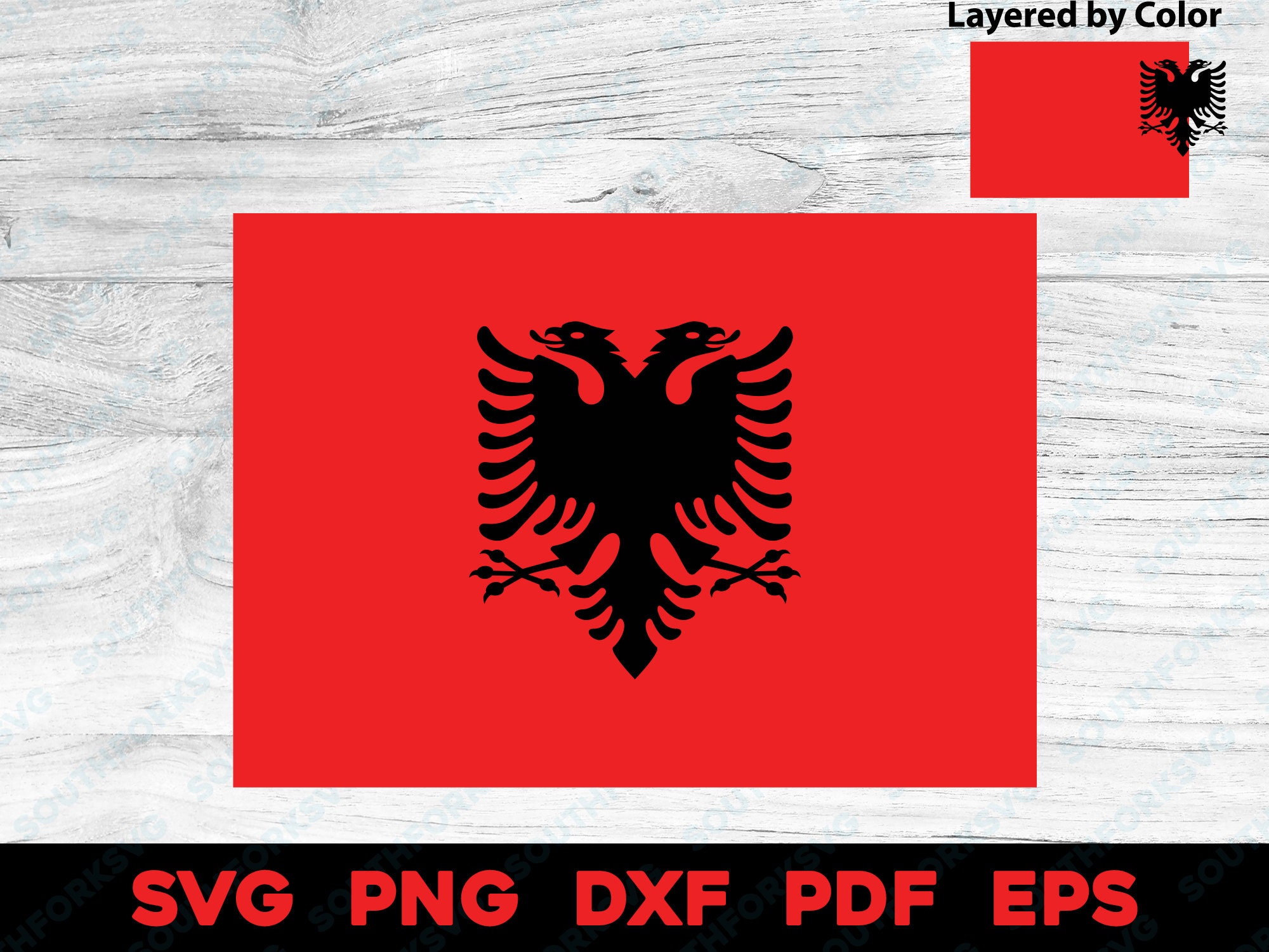 アルバニアの国旗 | svg png dxf eps pdf | レイヤードカラーベクトル