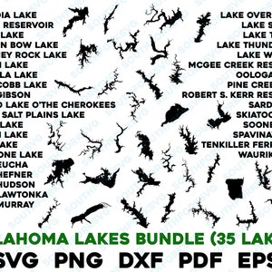 Oklahoma Lake Mega Bundle Map Form Silhouette svg png dxf pdf eps Vektorgrafik Schnitt Gravur Laser-Datei Bild Boot See Haus