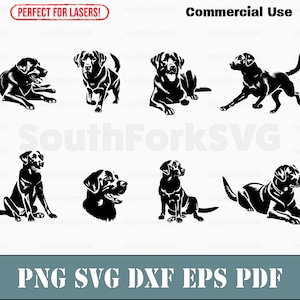Black Lab Labrador Retriever Bundle svg png dxf eps pdf | vector graphic cut file laser clip art instant download commercial use
