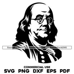 Benjamin Franklin svg png dxf eps pdf | Vektorgrafik Design Cut Print Dye sub cnc digitale Datei Kommerzielle Nutzung