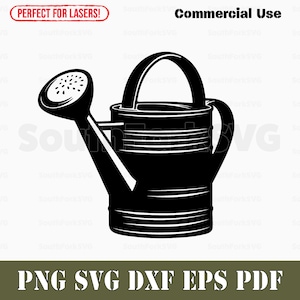 Watering Can Design Files | svg png dxf eps pdf | transparent vector graphic design cut print dye sub laser engrave files commercial use