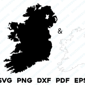 Irlanda e Irlanda do Norte País Silhueta & Contorno Formas svg png dxf pdf eps vetor gráfico design corte gravar laser arquivo imagem mapa