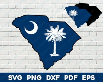 South Carolina State Flag Shape svg png dxf eps pdf vector graphic design digital file U.S. 50 State Flags USA America United States Flags