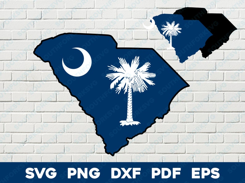Buy South Carolina State Flag Shape Svg Png Dxf Eps Pdf Vector Graphic ...