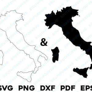 Italien Land Silhouette & Umriss Formen svg png dxf pdf eps Vektorgrafik Design Cut Gravur Laserdatei Bild Formen Karte Europa Italienisch