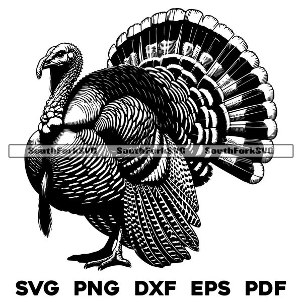 Standing Wild Turkey svg png dxf eps pdf | vector graphic design cut print dye sub laser engrave cnc digital files commercial use