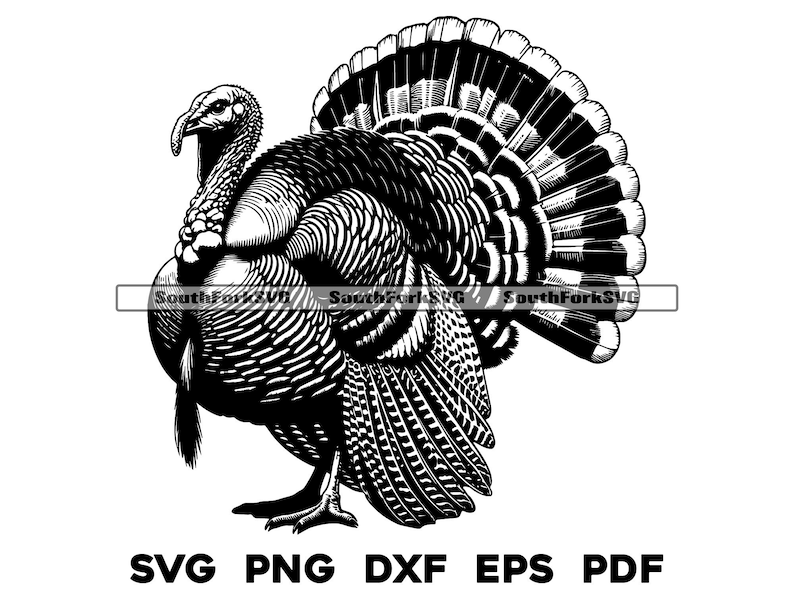 Standing Wild Turkey Svg Png Dxf Eps Pdf | Vector Graphic Design Cut ...