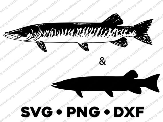 Muskie Muskellunge Musky Pike Northern SVG PNG DXF Vector