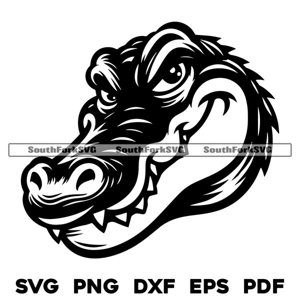 Alligator svg png dxf eps pdf / vector gráfico corte archivo láser grabar archivos clip art stencil / descarga digital instantánea uso comercial