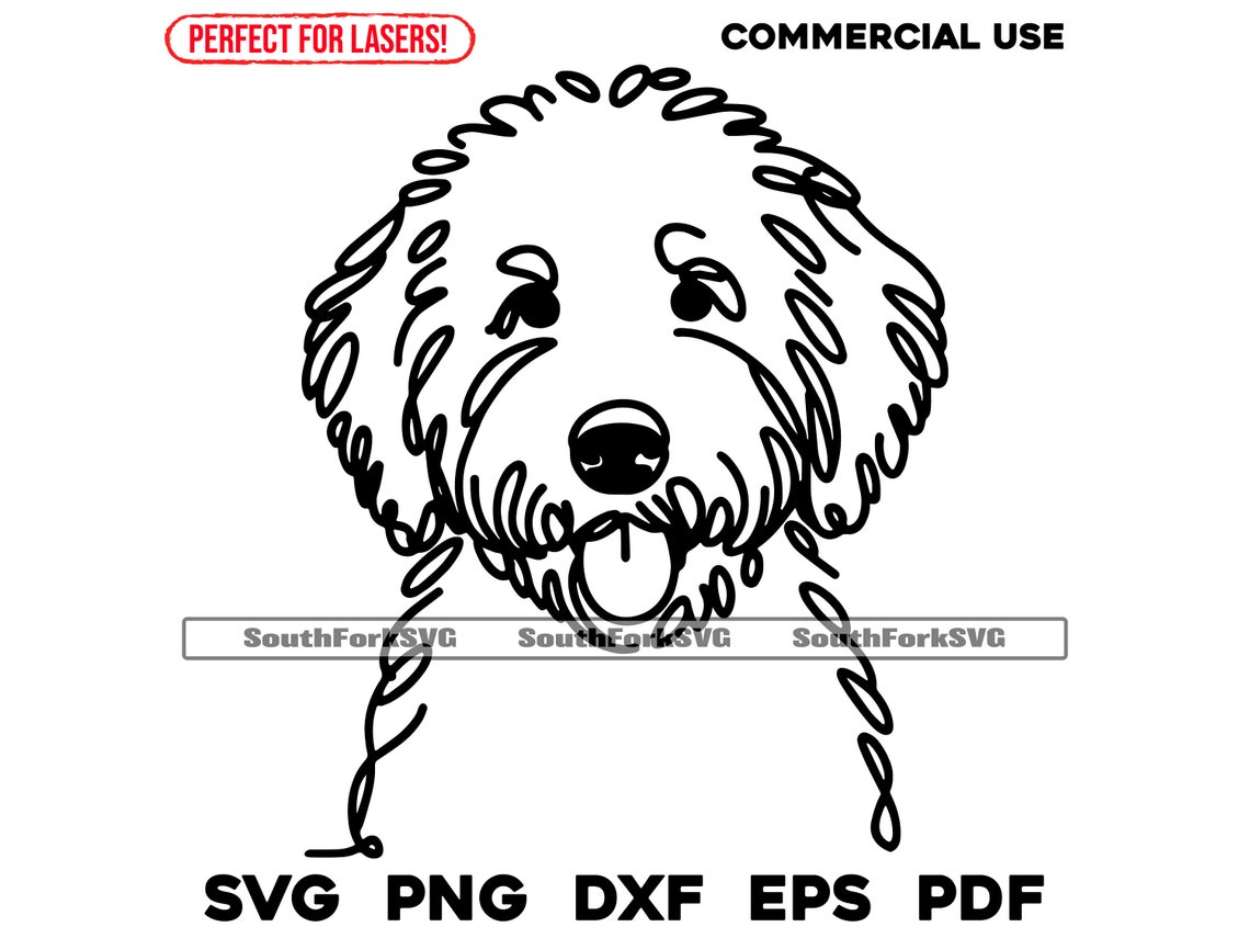 Goldendoodle Dog Minimal Line Art | Svg Png Dxf Eps Pdf | Vector ...