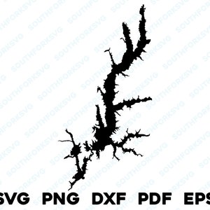 Jordan Lake Carolina del Norte Mapa Forma Silueta svg png dxf pdf eps vector diseño gráfico corte grabado archivo láser imagen barco lago casa