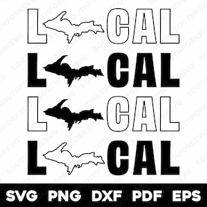 Michigan MI Upper Peninsula Local Design Bundle | svg png dxf pdf eps | vector graphic design cut print dye sub laser cnc engrave files